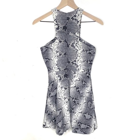 Elizabeth and James Snakeskin Cocktail Dress Fit and Flare Gray 4 - Picture 7 of 7